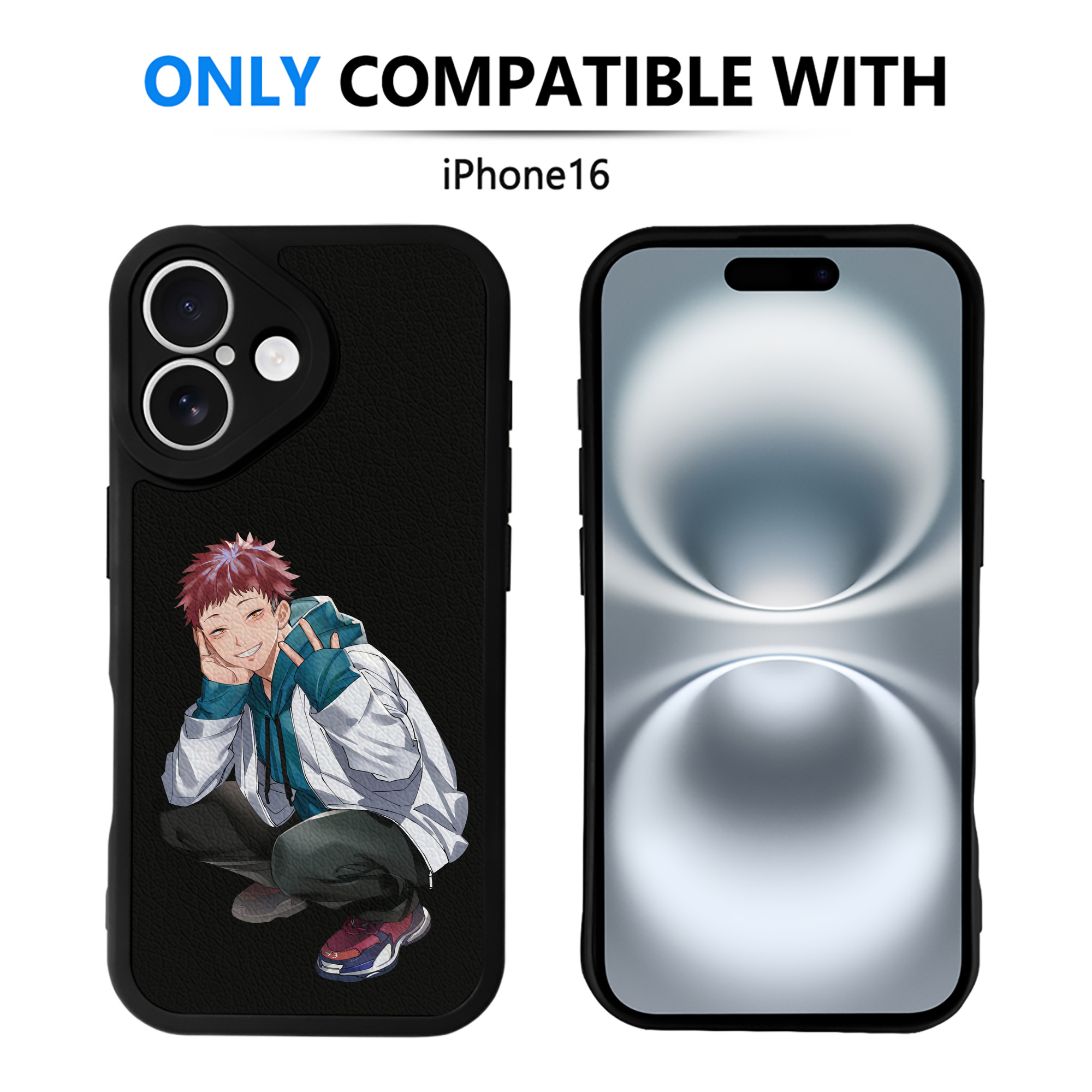 （画像用） 呪術廻戦 Jujutsu Kaisen 【iPhone 16シリーズ対応】シリコンスマホケース（レザー調） 材質：シリコン